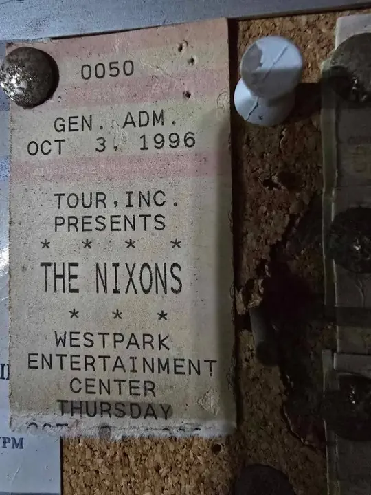 The Nixons concert ticket stub — vintage music memorabilia