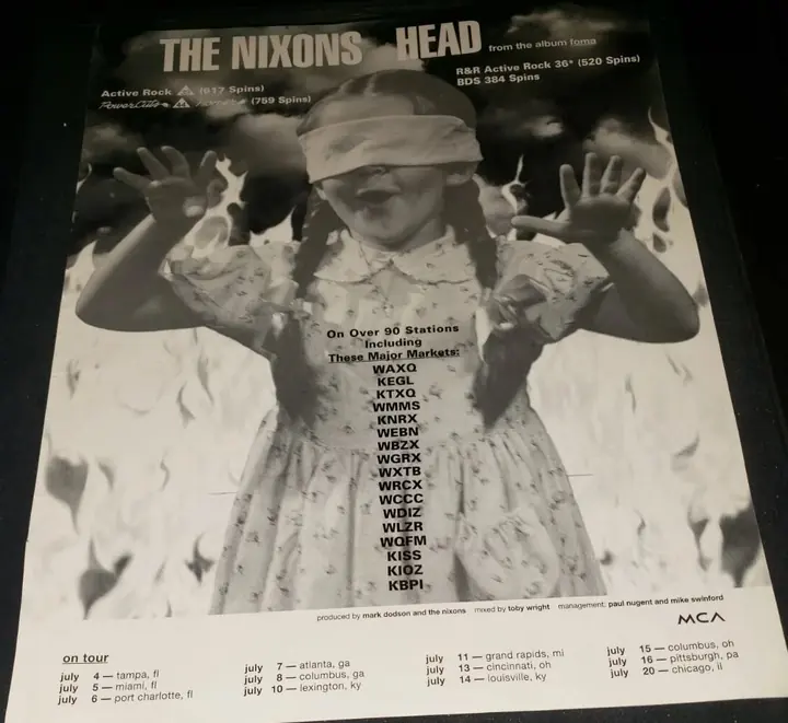 Vintage Nixons concert poster from the tour archive